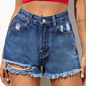 Ripped Jean Shorts